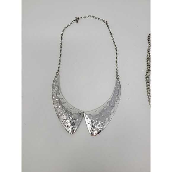 Lot of 2 Peter Pan Collar Necklaces Metal Beaded - Picture 3 of 8